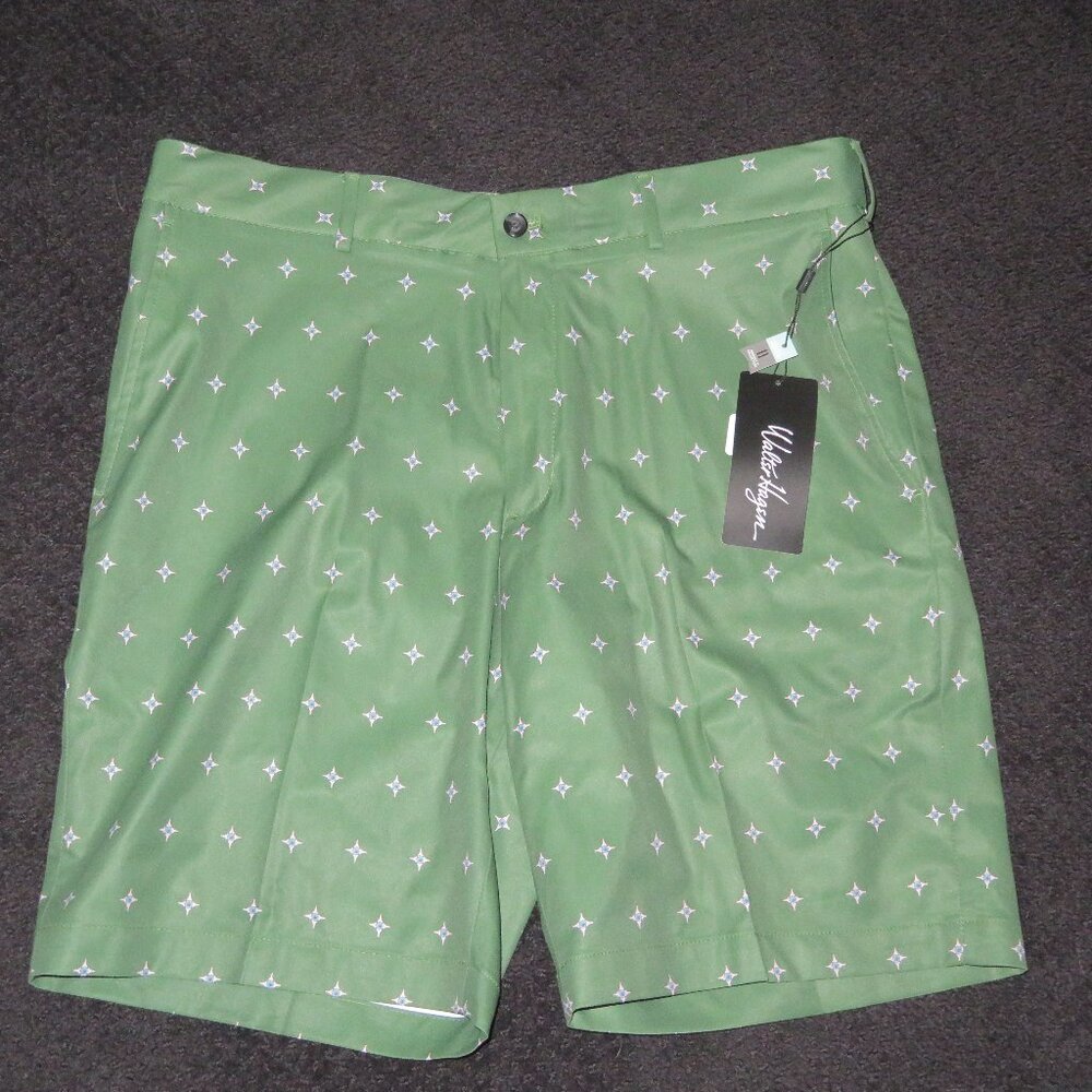 Walter Hagen Perfect 11 Golf Shorts Green Sz 36 NWT